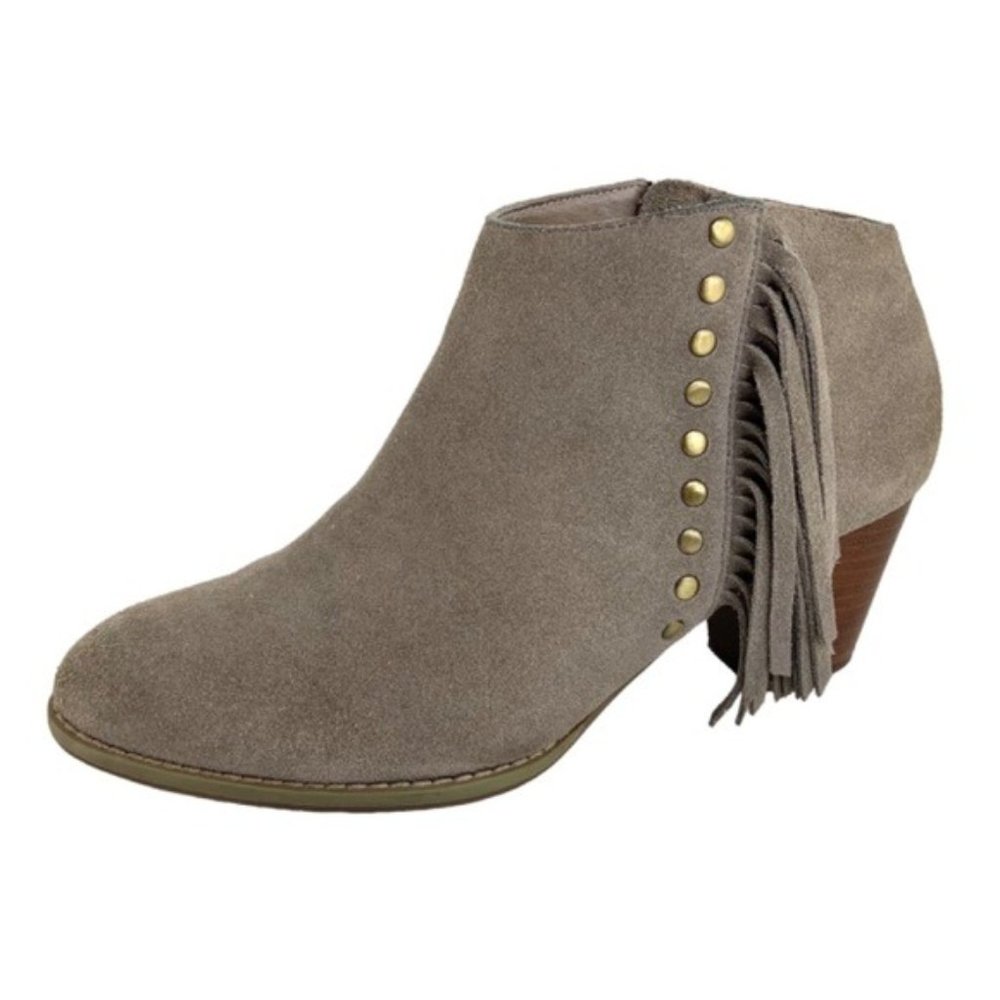 Vionic Faros Suede Ankle Booties with Fringe